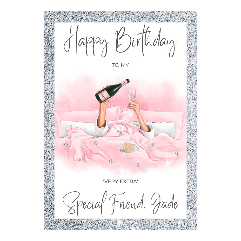 Personalised 'Very Extra' Special Friend Birthday Card with Crystal ...